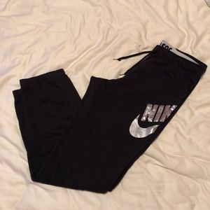Black Nike Sequined Sweatpants! Banded bottom